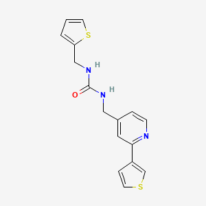 molecular formula C16H15N3OS2 B2982535 1-(Thiophen-2-ylmethyl)-3-((2-(thiophen-3-yl)pyridin-4-yl)methyl)urea CAS No. 2034581-86-5