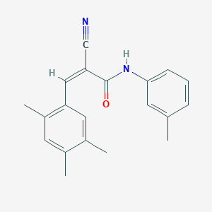 molecular formula C20H20N2O B2982537 (Z)-2-cyano-N-(3-methylphenyl)-3-(2,4,5-trimethylphenyl)prop-2-enamide CAS No. 1012563-69-7