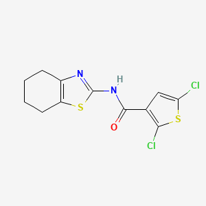 molecular formula C12H10Cl2N2OS2 B2982542 2,5-dichloro-N-(4,5,6,7-tetrahydrobenzo[d]thiazol-2-yl)thiophene-3-carboxamide CAS No. 476626-85-4