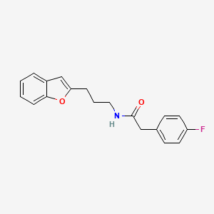 molecular formula C19H18FNO2 B2982561 N-(3-(苯并呋喃-2-基)丙基)-2-(4-氟苯基)乙酰胺 CAS No. 2034558-29-5