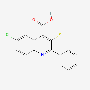 molecular formula C17H12ClNO2S B2982564 6-Chloro-3-(methylsulfanyl)-2-phenyl-4-quinolinecarboxylic acid CAS No. 400079-64-3