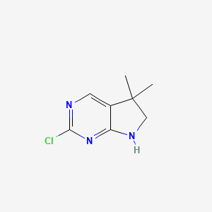 molecular formula C8H10ClN3 B2982569 2-chloro-5,5-dimethyl-5H,6H,7H-pyrrolo[2,3-d]pyrimidine CAS No. 1679381-63-5