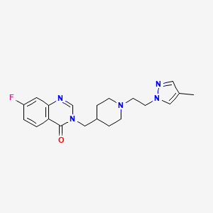 7-Fluoro-3-[[1-[2-(4-methylpyrazol-1-yl)ethyl]piperidin-4-yl]methyl]quinazolin-4-one