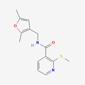 molecular formula C14H16N2O2S B2982582 N-((2,5-dimethylfuran-3-yl)methyl)-2-(methylthio)nicotinamide CAS No. 1396888-04-2