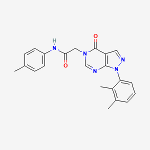 molecular formula C22H21N5O2 B2982590 2-[1-(2,3-二甲苯基)-4-氧代吡唑并[3,4-d]嘧啶-5-基]-N-(4-甲苯基)乙酰胺 CAS No. 895021-78-0