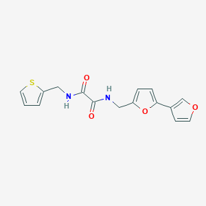 molecular formula C16H14N2O4S B2982596 N1-([2,3'-bifuran]-5-ylmethyl)-N2-(thiophen-2-ylmethyl)oxalamide CAS No. 2034342-84-0