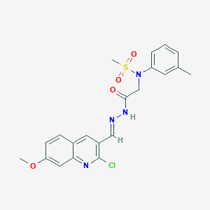 N-(2-{2-[(2-chloro-7-methoxy-3-quinolinyl)methylene]hydrazino}-2-oxoethyl)-N-(3-methylphenyl)methanesulfonamide
