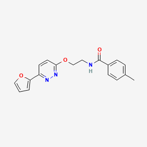 molecular formula C18H17N3O3 B2982615 N-(2-((6-(furan-2-yl)pyridazin-3-yl)oxy)ethyl)-4-methylbenzamide CAS No. 920356-51-0