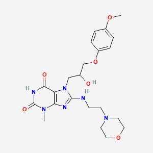 7-(2-hydroxy-3-(4-methoxyphenoxy)propyl)-3-methyl-8-((2-morpholinoethyl)amino)-1H-purine-2,6(3H,7H)-dione