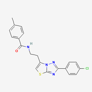 molecular formula C20H17ClN4OS B2982629 N-(2-(2-(4-氯苯基)噻唑并[3,2-b][1,2,4]三唑-6-基)乙基)-4-甲基苯甲酰胺 CAS No. 894023-13-3