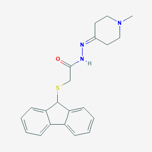 molecular formula C21H23N3OS B298263 2-(9H-fluoren-9-ylsulfanyl)-N'-(1-methyl-4-piperidinylidene)acetohydrazide 