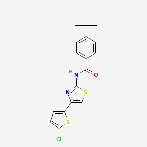 molecular formula C18H17ClN2OS2 B2982649 4-(tert-butyl)-N-(4-(5-chlorothiophen-2-yl)thiazol-2-yl)benzamide CAS No. 391225-34-6