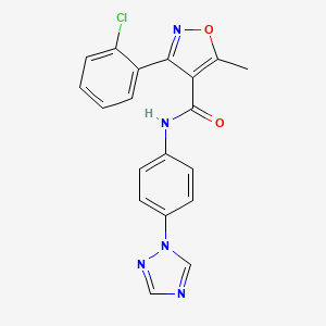 molecular formula C19H14ClN5O2 B2982651 3-(2-氯苯基)-5-甲基-N-[4-(1,2,4-三唑-1-基)苯基]-1,2-恶唑-4-甲酰胺 CAS No. 1020252-02-1