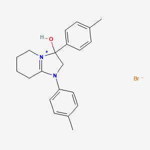 3-Hydroxy-1,3-di-p-tolyl-2,3,5,6,7,8-hexahydroimidazo[1,2-a]pyridin-1-ium bromide