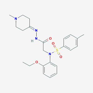 molecular formula C23H30N4O4S B298266 N-(2-ethoxyphenyl)-4-methyl-N-{2-[2-(1-methyl-4-piperidinylidene)hydrazino]-2-oxoethyl}benzenesulfonamide 