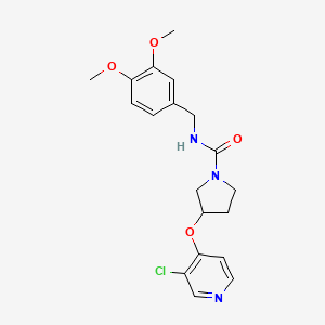 molecular formula C19H22ClN3O4 B2982667 3-((3-chloropyridin-4-yl)oxy)-N-(3,4-dimethoxybenzyl)pyrrolidine-1-carboxamide CAS No. 2034315-51-8