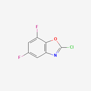 molecular formula C7H2ClF2NO B2982687 2-氯-5,7-二氟-1,3-苯并恶唑 CAS No. 1001185-79-0
