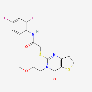 N-(2,4-difluorophenyl)-2-((3-(2-methoxyethyl)-6-methyl-4-oxo-3,4,6,7-tetrahydrothieno[3,2-d]pyrimidin-2-yl)thio)acetamide