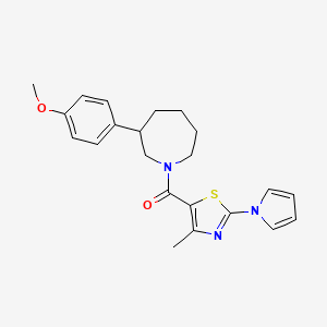 molecular formula C22H25N3O2S B2982708 (3-(4-methoxyphenyl)azepan-1-yl)(4-methyl-2-(1H-pyrrol-1-yl)thiazol-5-yl)methanone CAS No. 1795302-93-0