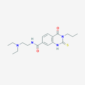 molecular formula C18H26N4O2S B2982719 N-(2-(二乙氨基)乙基)-4-氧代-3-丙基-2-硫代-1,2,3,4-四氢喹唑啉-7-甲酰胺 CAS No. 403727-83-3