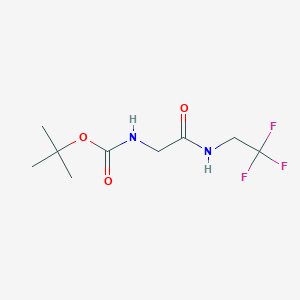 molecular formula C9H15F3N2O3 B2982720 Tert-butyl (2-oxo-2-((2,2,2-trifluoroethyl)amino)ethyl)carbamate CAS No. 1231755-15-9