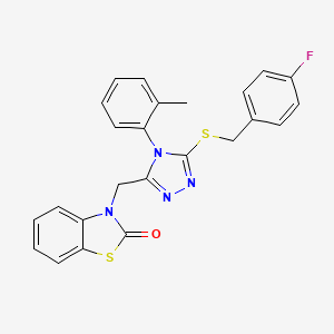 molecular formula C24H19FN4OS2 B2982725 3-((5-((4-fluorobenzyl)thio)-4-(o-tolyl)-4H-1,2,4-triazol-3-yl)methyl)benzo[d]thiazol-2(3H)-one CAS No. 847402-93-1