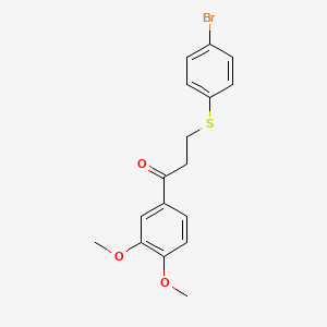 molecular formula C17H17BrO3S B2982727 3-[(4-Bromophenyl)sulfanyl]-1-(3,4-dimethoxyphenyl)-1-propanone CAS No. 883793-67-7