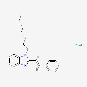 molecular formula C22H27ClN2 B2982730 (E)-1-heptyl-2-styryl-1H-benzo[d]imidazole hydrochloride CAS No. 1217213-50-7