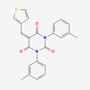 molecular formula C23H18N2O3S B2982737 1,3-Bis(3-methylphenyl)-5-(thiophen-3-ylmethylidene)-1,3-diazinane-2,4,6-trione CAS No. 1022733-30-7