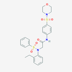 molecular formula C26H29N3O6S2 B298274 2-[2-ethyl(phenylsulfonyl)anilino]-N-[4-(4-morpholinylsulfonyl)phenyl]acetamide 