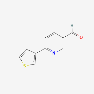 molecular formula C10H7NOS B2982763 6-(3-噻吩基)烟酰醛 CAS No. 834884-60-5