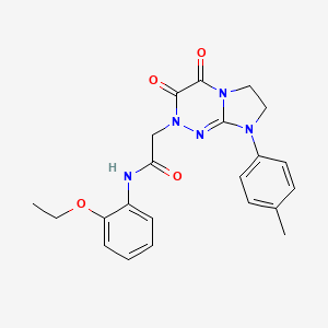 molecular formula C22H23N5O4 B2982772 2-(3,4-dioxo-8-(p-tolyl)-3,4,7,8-tetrahydroimidazo[2,1-c][1,2,4]triazin-2(6H)-yl)-N-(2-ethoxyphenyl)acetamide CAS No. 941891-35-6