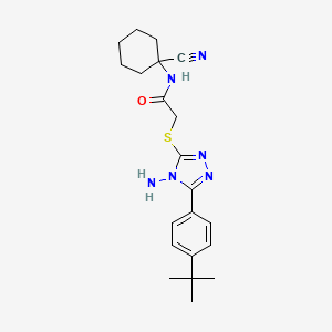 molecular formula C21H28N6OS B2982774 2-[[4-amino-5-(4-tert-butylphenyl)-1,2,4-triazol-3-yl]sulfanyl]-N-(1-cyanocyclohexyl)acetamide CAS No. 930946-89-7