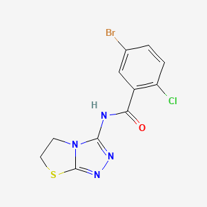 molecular formula C11H8BrClN4OS B2982795 5-溴-2-氯-N-(5,6-二氢噻唑并[2,3-c][1,2,4]三唑-3-基)苯甲酰胺 CAS No. 921112-89-2