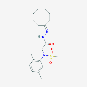 molecular formula C19H29N3O3S B298280 N-[2-(2-cyclooctylidenehydrazino)-2-oxoethyl]-N-(2,5-dimethylphenyl)methanesulfonamide 