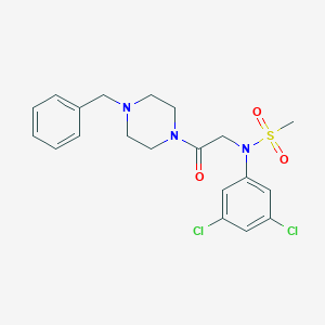 molecular formula C20H23Cl2N3O3S B298281 N-[2-(4-benzylpiperazin-1-yl)-2-oxoethyl]-N-(3,5-dichlorophenyl)methanesulfonamide 