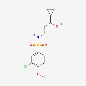molecular formula C13H18ClNO4S B2982811 3-chloro-N-(3-cyclopropyl-3-hydroxypropyl)-4-methoxybenzenesulfonamide CAS No. 1396885-29-2