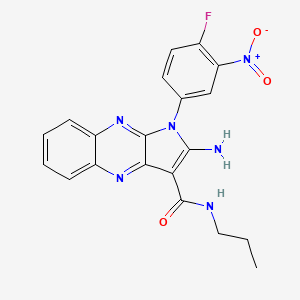 molecular formula C20H17FN6O3 B2982815 2-amino-1-(4-fluoro-3-nitrophenyl)-N-propyl-1H-pyrrolo[2,3-b]quinoxaline-3-carboxamide CAS No. 579440-50-9