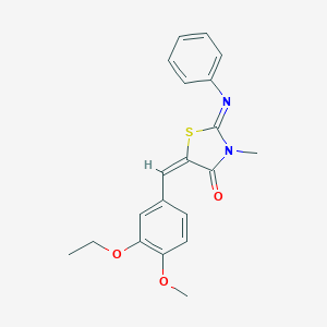 molecular formula C20H20N2O3S B298284 (2E,5E)-5-(3-ethoxy-4-methoxybenzylidene)-3-methyl-2-(phenylimino)-1,3-thiazolidin-4-one 