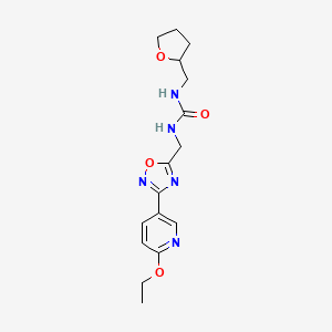 molecular formula C16H21N5O4 B2982841 1-((3-(6-Ethoxypyridin-3-yl)-1,2,4-oxadiazol-5-yl)methyl)-3-((tetrahydrofuran-2-yl)methyl)urea CAS No. 1903305-96-3