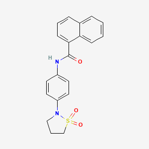 molecular formula C20H18N2O3S B2982844 N-(4-(1,1-dioxidoisothiazolidin-2-yl)phenyl)-1-naphthamide CAS No. 941931-96-0