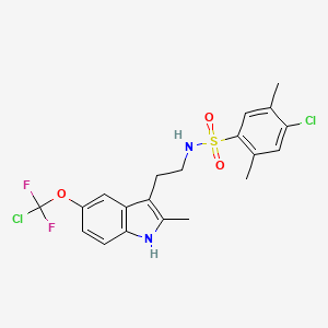 molecular formula C20H20Cl2F2N2O3S B2982856 4-Chloro-N-[2-[5-[chloro(difluoro)methoxy]-2-methyl-1H-indol-3-yl]ethyl]-2,5-dimethylbenzenesulfonamide CAS No. 2361749-59-7