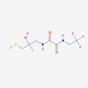 molecular formula C9H15F3N2O3S B2982857 N1-(2-hydroxy-2-methyl-3-(methylthio)propyl)-N2-(2,2,2-trifluoroethyl)oxalamide CAS No. 1396787-09-9