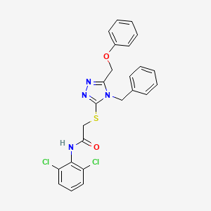 2-[[4-benzyl-5-(phenoxymethyl)-1,2,4-triazol-3-yl]sulfanyl]-N-(2,6-dichlorophenyl)acetamide