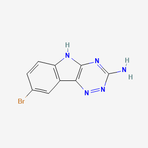 molecular formula C9H6BrN5 B2982867 5H-[1,2,4]triazino[5,6-b]indol-3-amine, 8-bromo- CAS No. 910443-21-9