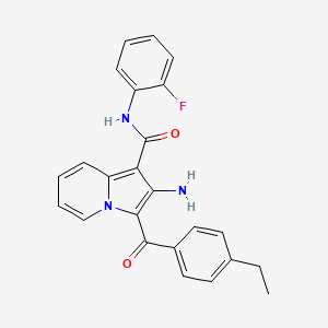 molecular formula C24H20FN3O2 B2982887 2-amino-3-(4-ethylbenzoyl)-N-(2-fluorophenyl)indolizine-1-carboxamide CAS No. 906163-24-4