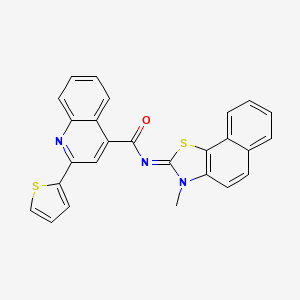 molecular formula C26H17N3OS2 B2982888 (Z)-N-(3-methylnaphtho[2,1-d]thiazol-2(3H)-ylidene)-2-(thiophen-2-yl)quinoline-4-carboxamide CAS No. 441291-01-6
