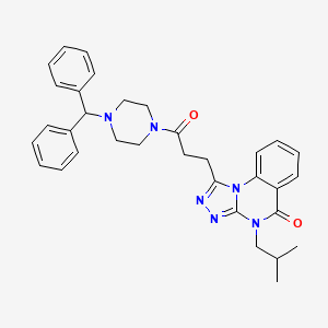 molecular formula C33H36N6O2 B2982897 1-[3-(4-benzhydrylpiperazin-1-yl)-3-oxopropyl]-4-isobutyl[1,2,4]triazolo[4,3-a]quinazolin-5(4H)-one CAS No. 902929-79-7