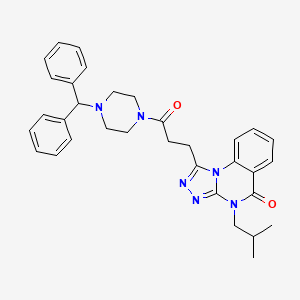 molecular formula C33H36N6O2 B2982897 1-[3-(4-二苯甲酰哌嗪-1-基)-3-氧代丙基]-4-异丁基[1,2,4]三唑并[4,3-a]喹唑啉-5(4H)-酮 CAS No. 902929-79-7