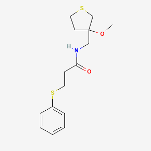 molecular formula C15H21NO2S2 B2982899 N-((3-methoxytetrahydrothiophen-3-yl)methyl)-3-(phenylthio)propanamide CAS No. 1448074-54-1
